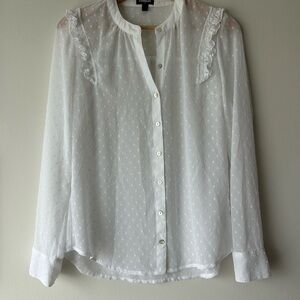 Express White Blouse with Ruffle Details